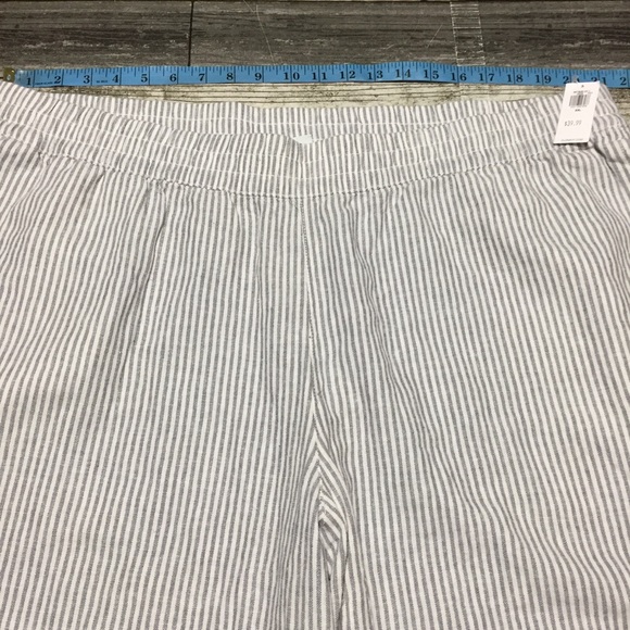 Old Navy High Rise Straight Linen Blend Pants Women XXL Gray White (Inseam 26.5) - Picture 4 of 10